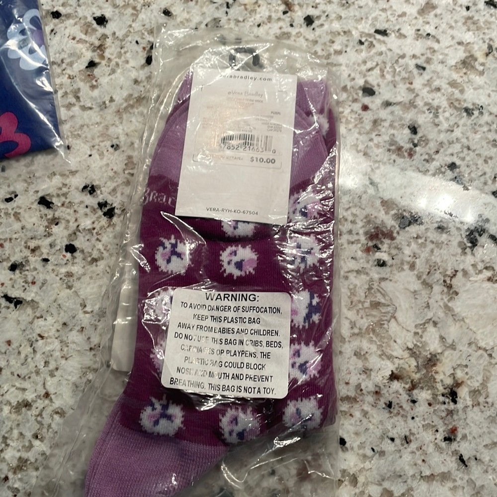 Vera Bradley splash dot crew socks NWT